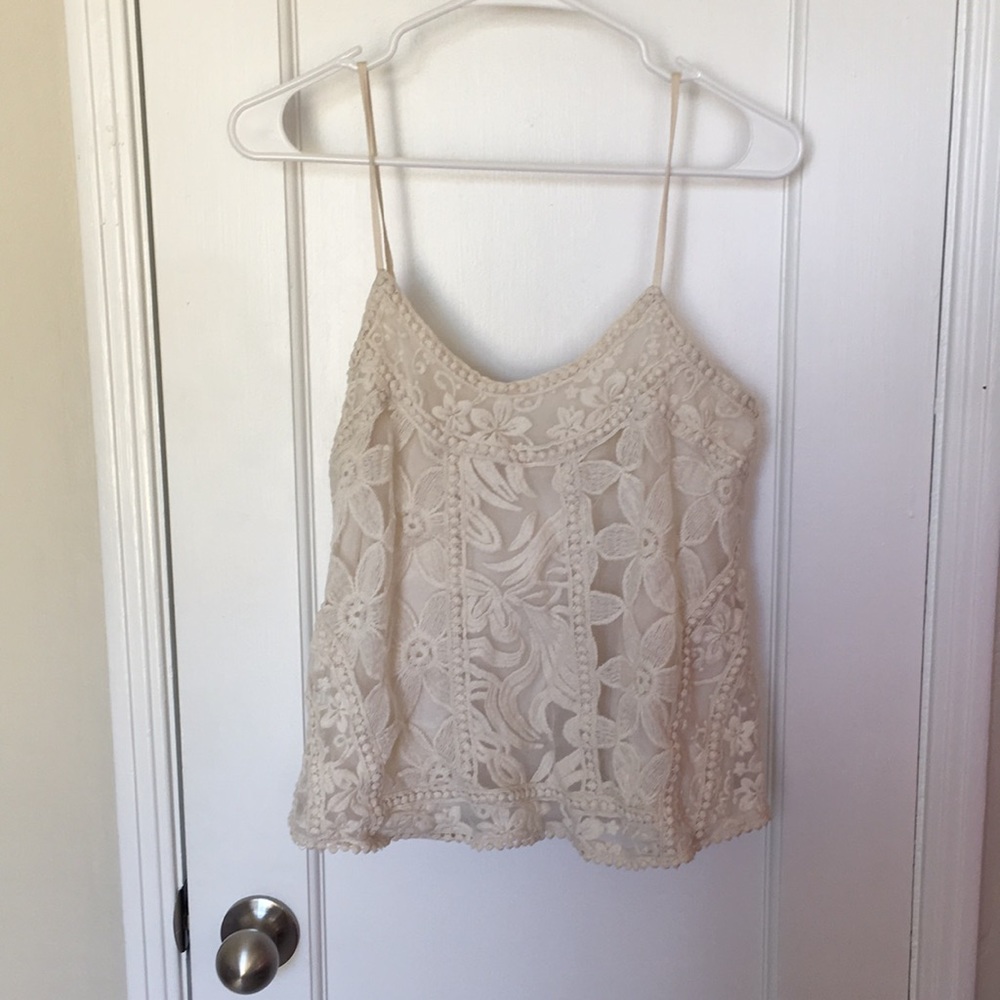 Embroidered spaghetti strap top